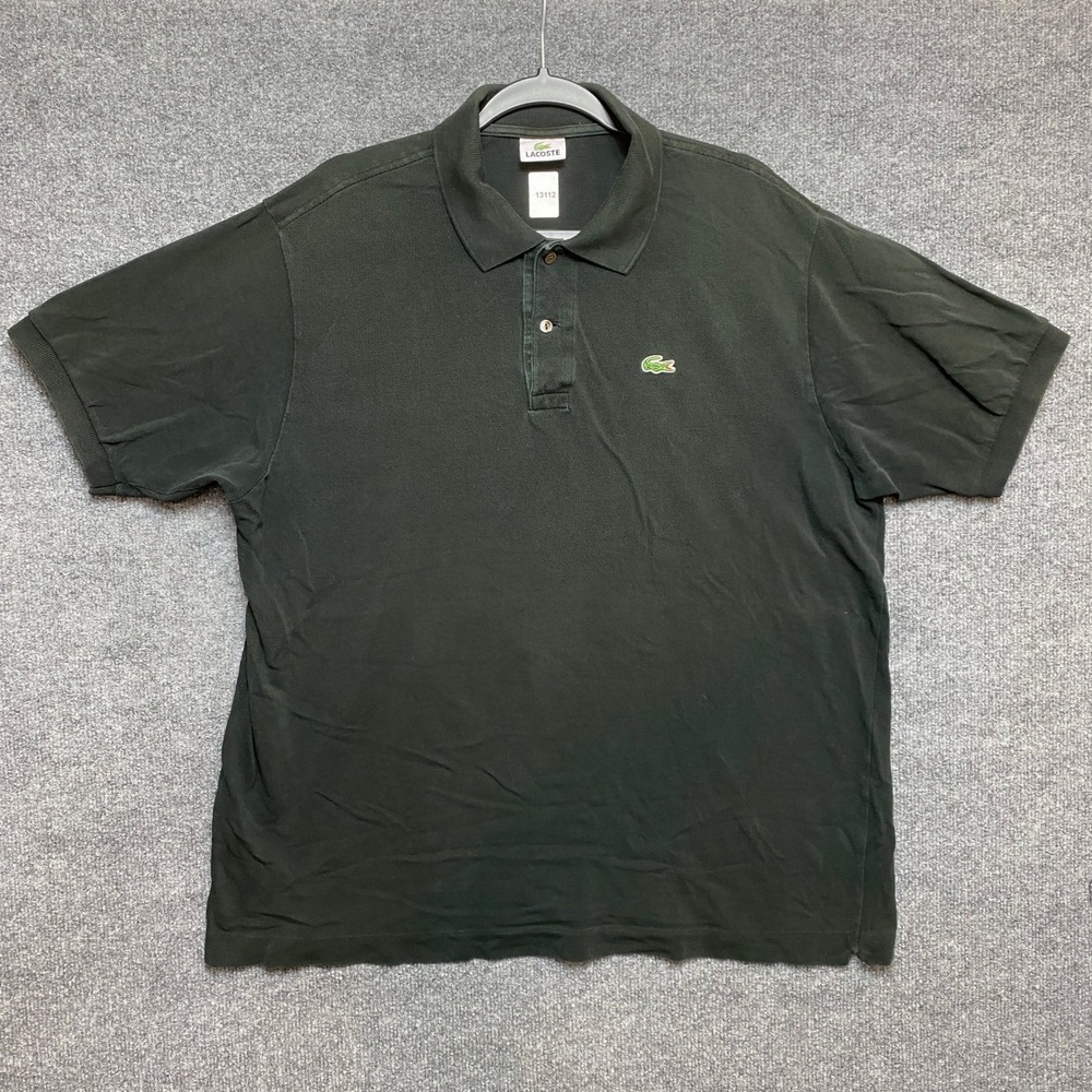 Lacoste Polo Shirt Mens 7 Dark Green F 5191 Embroidered Logo Short Sleeve